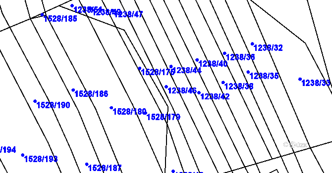 Parcela st. 1238/46 v KÚ Jalubí, Katastrální mapa