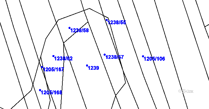 Parcela st. 1238/57 v KÚ Jalubí, Katastrální mapa