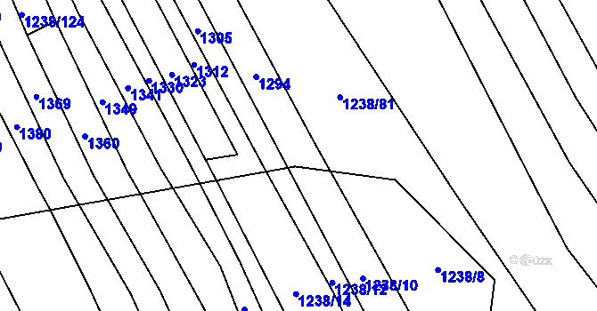 Parcela st. 1238/84 v KÚ Jalubí, Katastrální mapa