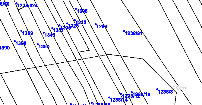 Parcela st. 1238/97 v KÚ Jalubí, Katastrální mapa