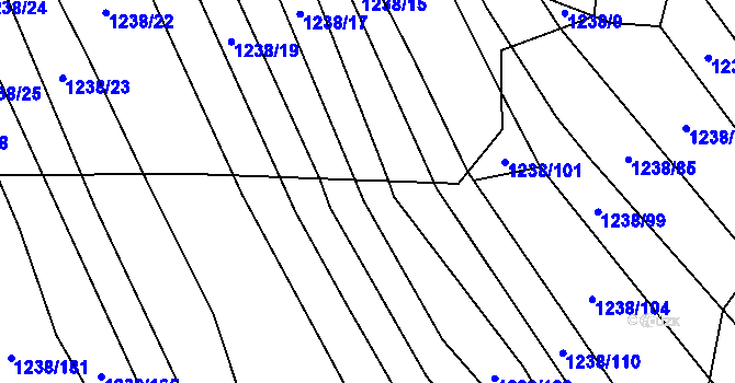 Parcela st. 1238/121 v KÚ Jalubí, Katastrální mapa