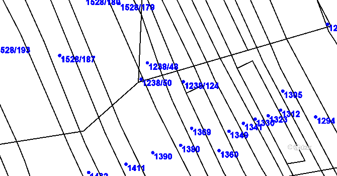 Parcela st. 1238/125 v KÚ Jalubí, Katastrální mapa