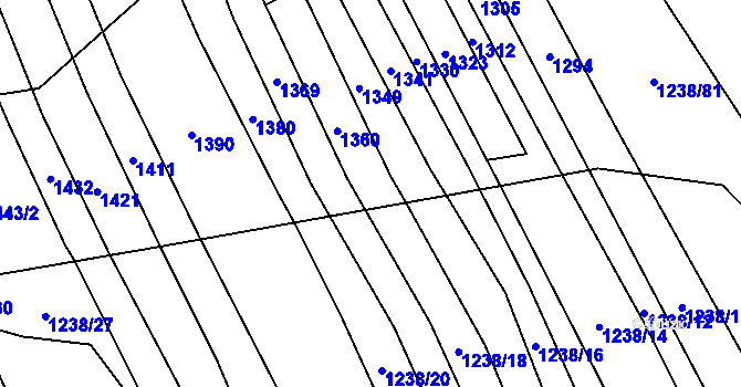 Parcela st. 1238/127 v KÚ Jalubí, Katastrální mapa