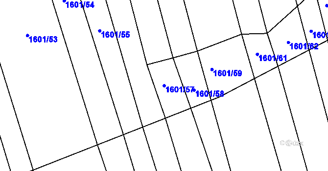 Parcela st. 1601/57 v KÚ Jalubí, Katastrální mapa
