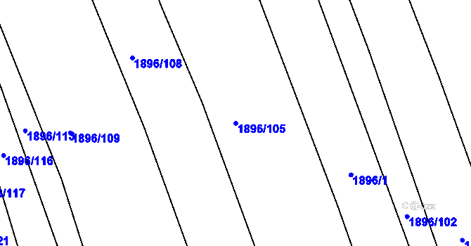 Parcela st. 1896/105 v KÚ Jalubí, Katastrální mapa