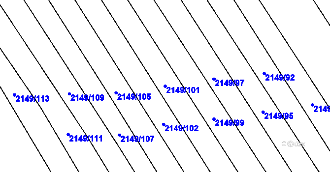 Parcela st. 2149/101 v KÚ Jalubí, Katastrální mapa