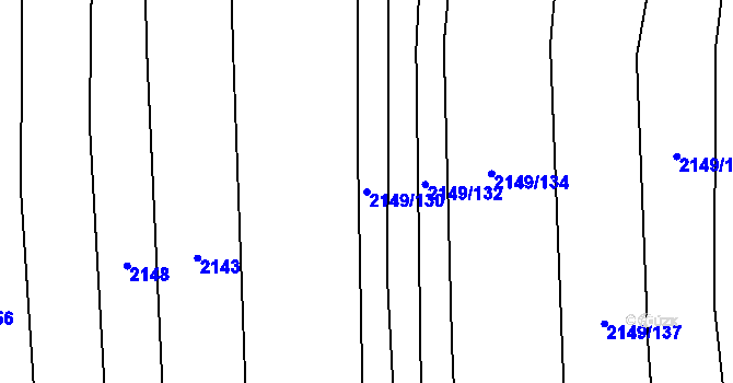 Parcela st. 2149/130 v KÚ Jalubí, Katastrální mapa