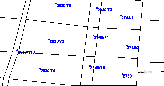 Parcela st. 2630/115 v KÚ Jalubí, Katastrální mapa