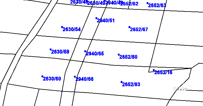 Parcela st. 2652/81 v KÚ Jalubí, Katastrální mapa