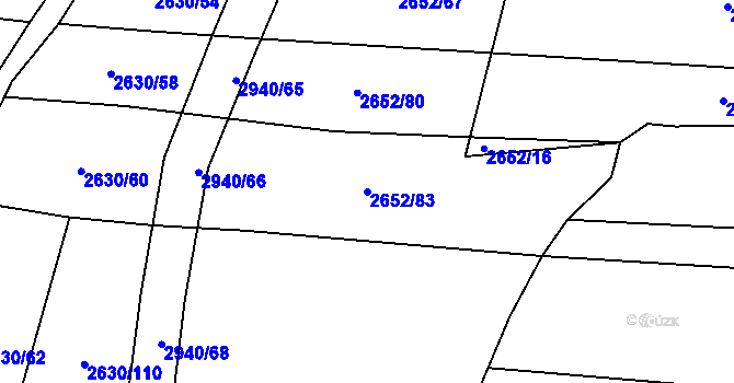 Parcela st. 2652/83 v KÚ Jalubí, Katastrální mapa