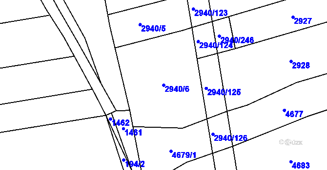 Parcela st. 2940/6 v KÚ Jalubí, Katastrální mapa