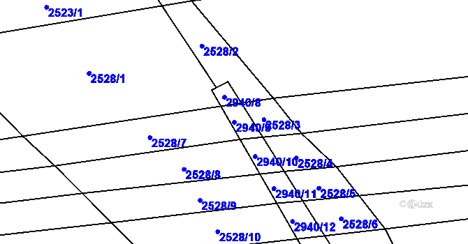 Parcela st. 2940/9 v KÚ Jalubí, Katastrální mapa