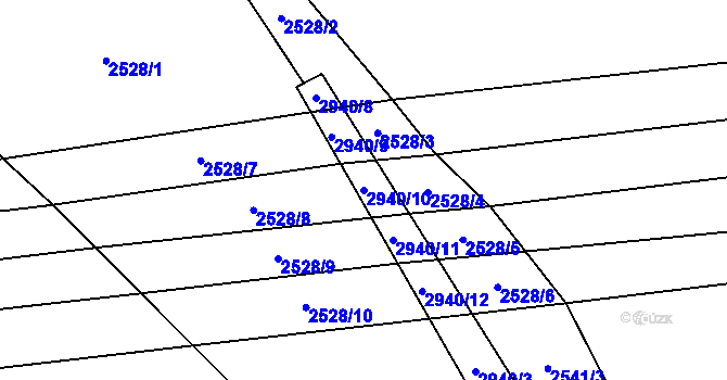 Parcela st. 2940/10 v KÚ Jalubí, Katastrální mapa