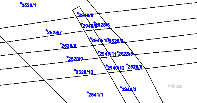 Parcela st. 2940/11 v KÚ Jalubí, Katastrální mapa