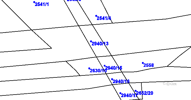 Parcela st. 2940/14 v KÚ Jalubí, Katastrální mapa