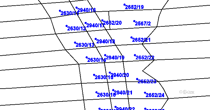 Parcela st. 2940/19 v KÚ Jalubí, Katastrální mapa