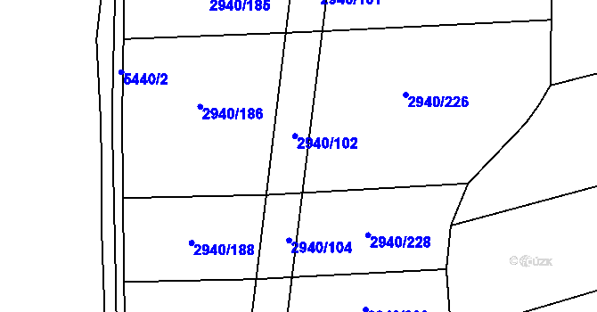 Parcela st. 2940/103 v KÚ Jalubí, Katastrální mapa