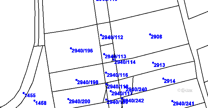 Parcela st. 2940/113 v KÚ Jalubí, Katastrální mapa