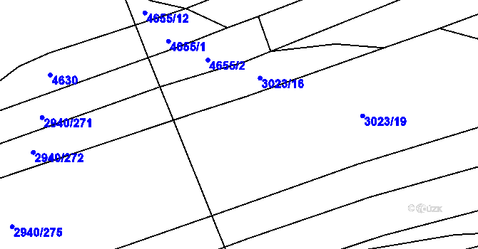 Parcela st. 3023/18 v KÚ Jalubí, Katastrální mapa