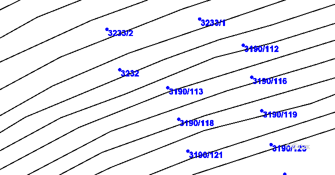 Parcela st. 3190/113 v KÚ Jalubí, Katastrální mapa