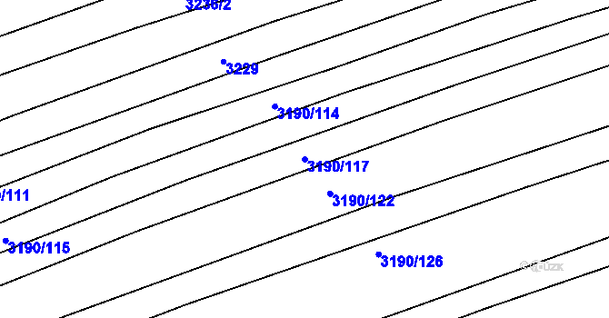 Parcela st. 3190/117 v KÚ Jalubí, Katastrální mapa