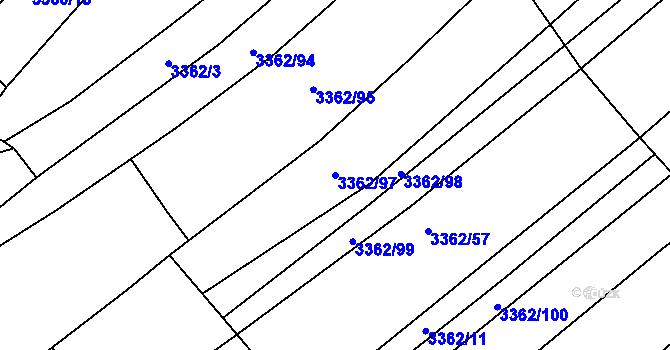 Parcela st. 3362/97 v KÚ Jalubí, Katastrální mapa