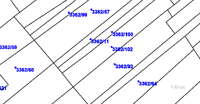 Parcela st. 3362/101 v KÚ Jalubí, Katastrální mapa