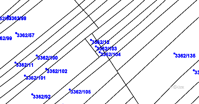Parcela st. 3362/104 v KÚ Jalubí, Katastrální mapa