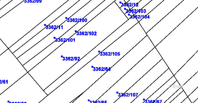 Parcela st. 3362/105 v KÚ Jalubí, Katastrální mapa