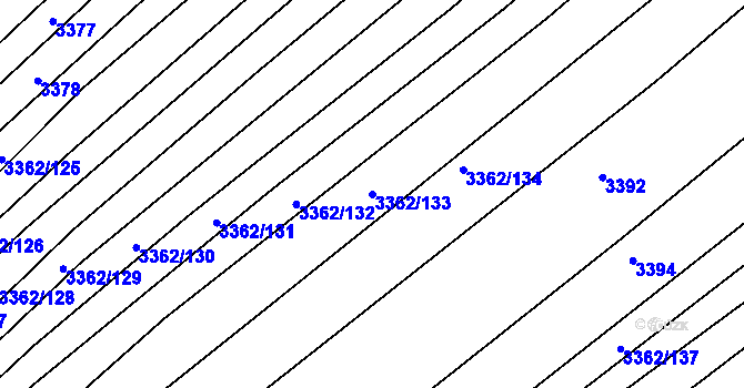 Parcela st. 3362/133 v KÚ Jalubí, Katastrální mapa