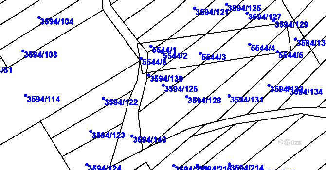 Parcela st. 3594/126 v KÚ Jalubí, Katastrální mapa