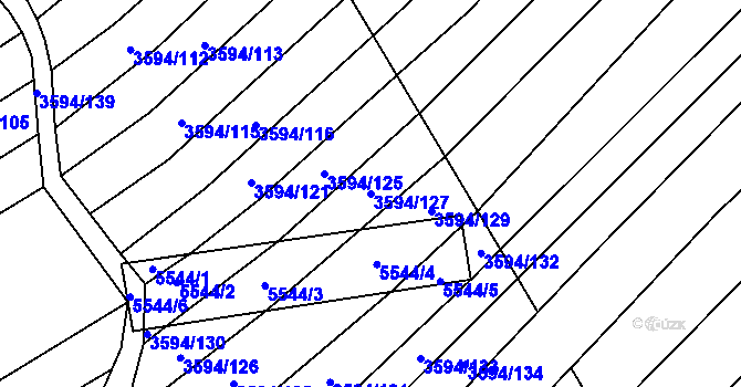 Parcela st. 3594/127 v KÚ Jalubí, Katastrální mapa