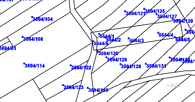 Parcela st. 3594/130 v KÚ Jalubí, Katastrální mapa