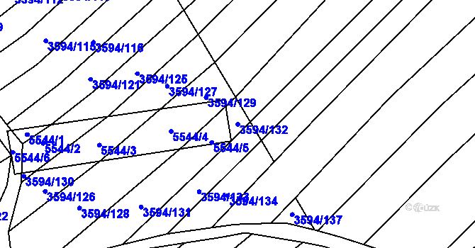 Parcela st. 3594/132 v KÚ Jalubí, Katastrální mapa