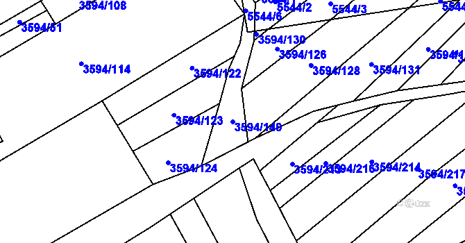 Parcela st. 3594/140 v KÚ Jalubí, Katastrální mapa