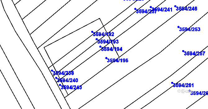 Parcela st. 3594/195 v KÚ Jalubí, Katastrální mapa