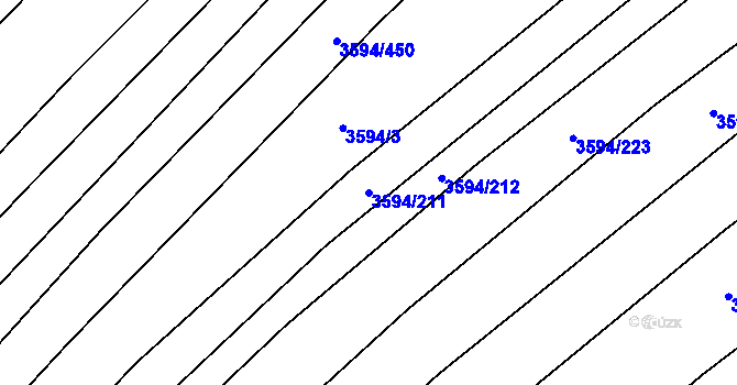 Parcela st. 3594/211 v KÚ Jalubí, Katastrální mapa