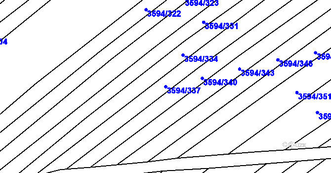 Parcela st. 3594/337 v KÚ Jalubí, Katastrální mapa