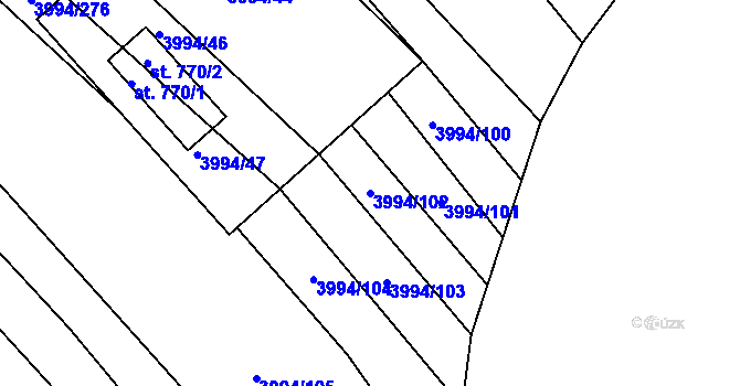 Parcela st. 3994/102 v KÚ Jalubí, Katastrální mapa