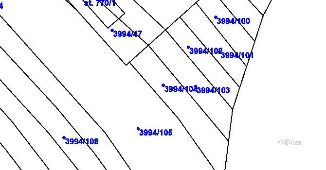 Parcela st. 3994/104 v KÚ Jalubí, Katastrální mapa