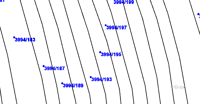 Parcela st. 3994/195 v KÚ Jalubí, Katastrální mapa