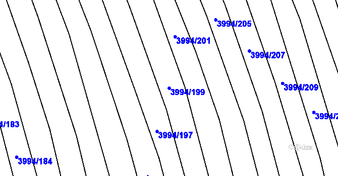 Parcela st. 3994/199 v KÚ Jalubí, Katastrální mapa