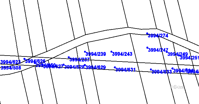 Parcela st. 3994/241 v KÚ Jalubí, Katastrální mapa