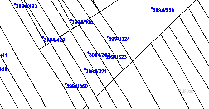 Parcela st. 3994/323 v KÚ Jalubí, Katastrální mapa