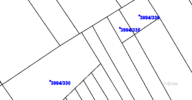 Parcela st. 3994/333 v KÚ Jalubí, Katastrální mapa