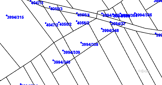 Parcela st. 3994/338 v KÚ Jalubí, Katastrální mapa