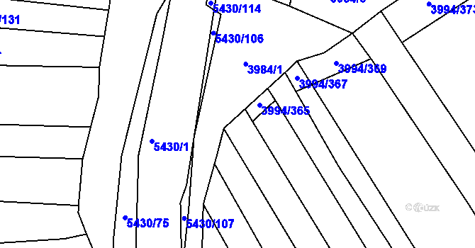 Parcela st. 3994/364 v KÚ Jalubí, Katastrální mapa