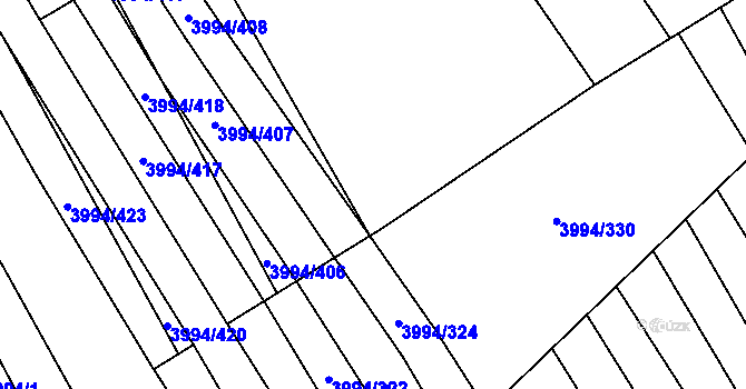 Parcela st. 3994/400 v KÚ Jalubí, Katastrální mapa