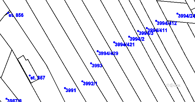 Parcela st. 3994/429 v KÚ Jalubí, Katastrální mapa