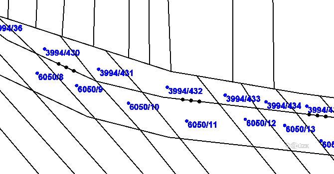 Parcela st. 3994/432 v KÚ Jalubí, Katastrální mapa